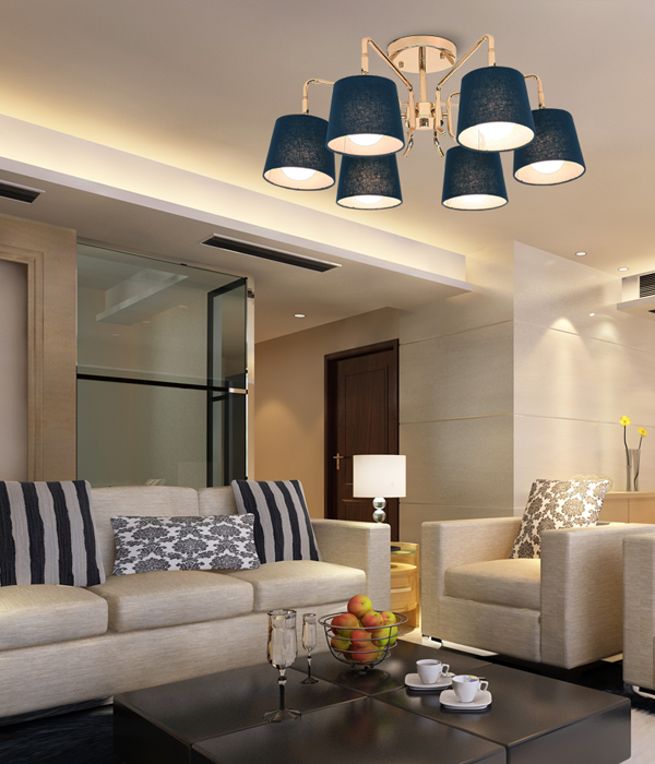 뷰민라 6등 (네이비/아이보리) 거실전등