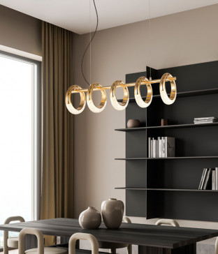 시누스 5등 LED 펜던트, 식탁등, 인테리어 펜던트조명(골드)